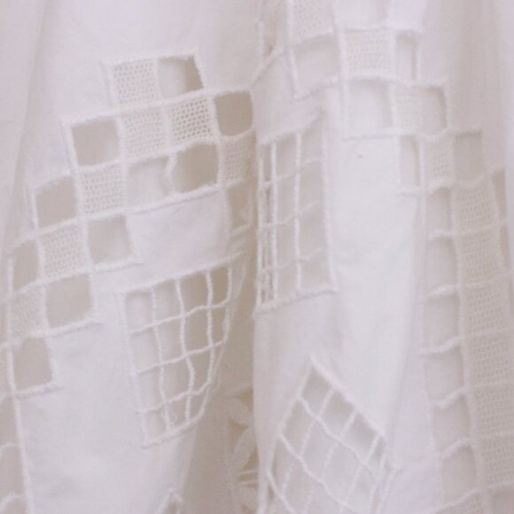 Rhode Malaya Cutwork Embroidered Cotton Midi Skirt In White Heart Eyelet - Picture 7 of 16